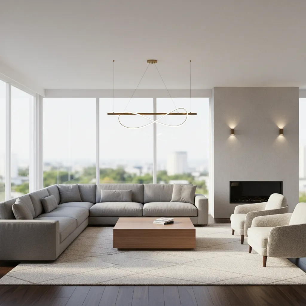 3D room visualization showing furniture placement in living room design software