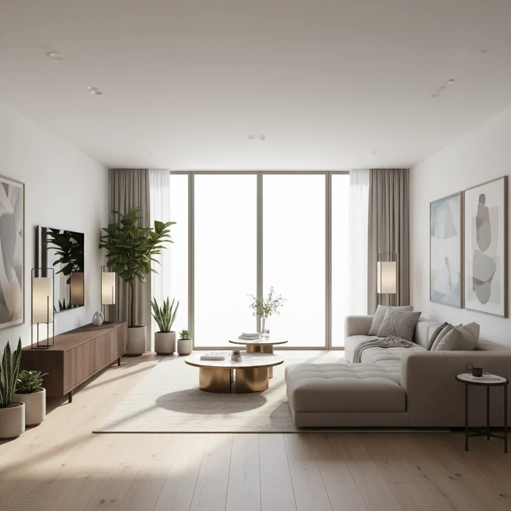 Habitación virtual en 3D creada en un juego de diseño de interiores