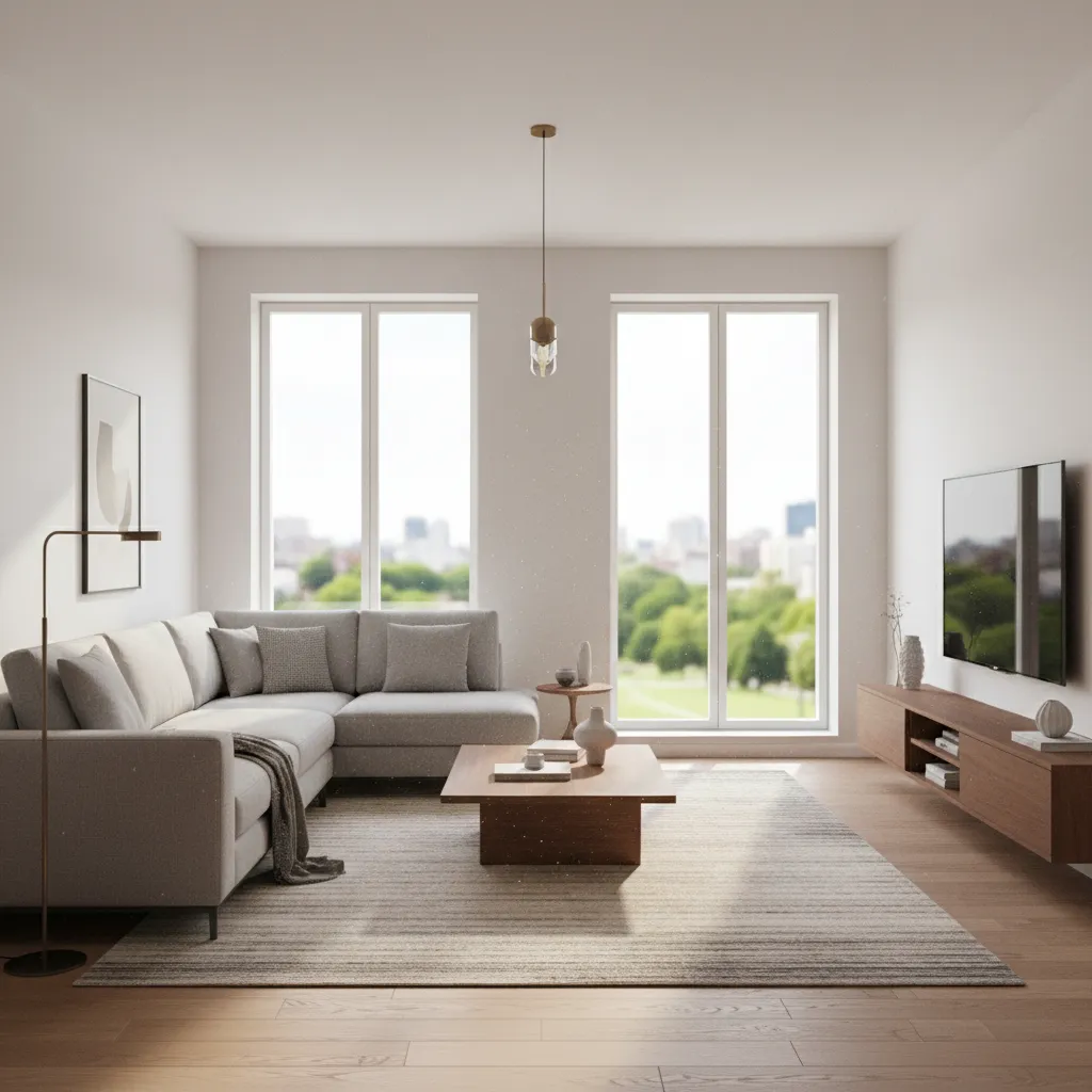 3D render of living room created using home architect software