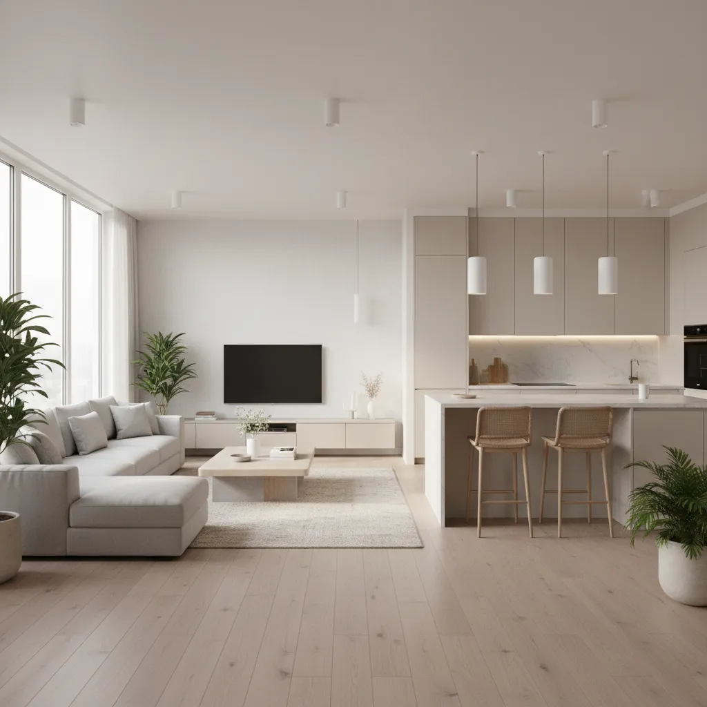 3d home design simulator rendering a modern apartment interior layout
