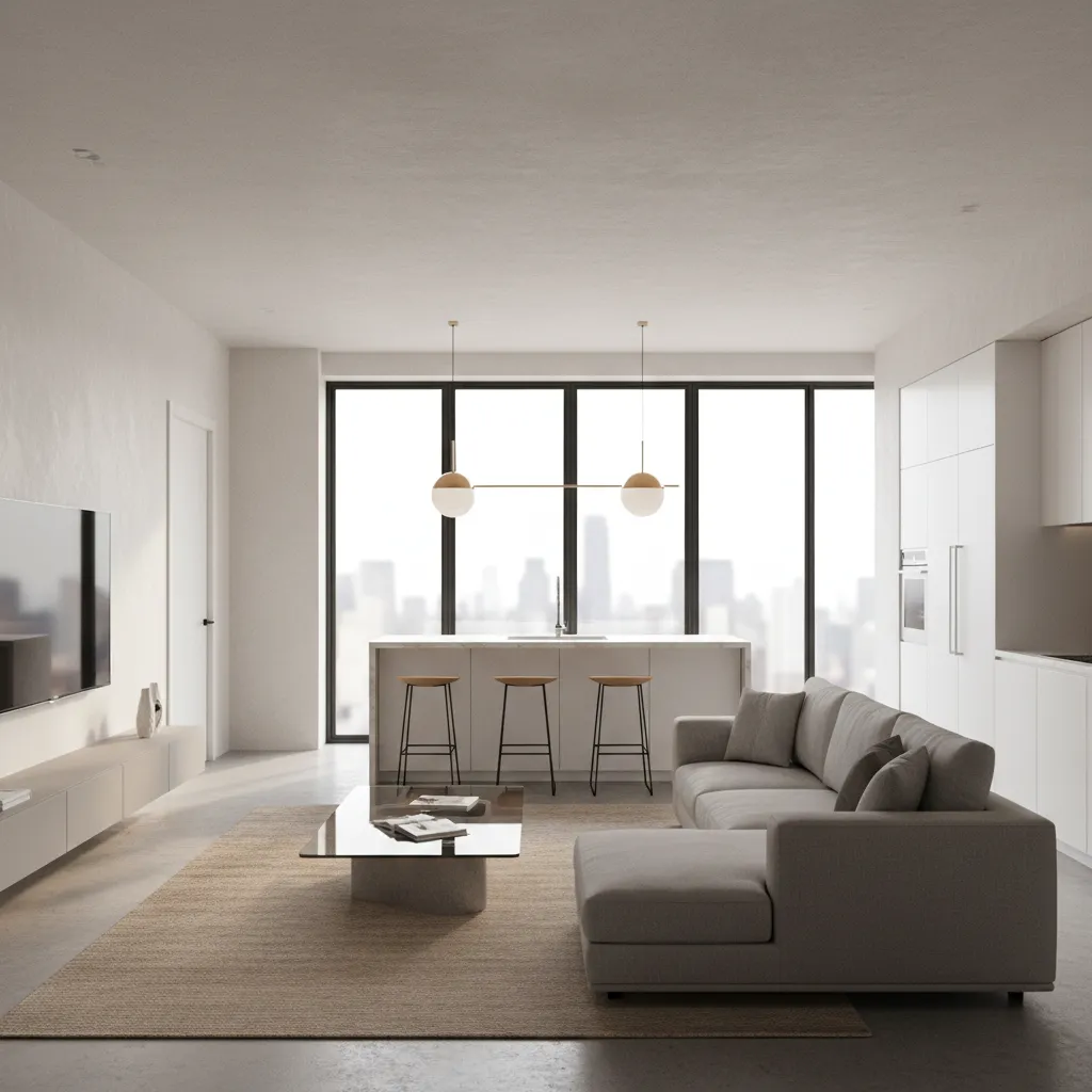 3D rendered home interior created using floor plan design software