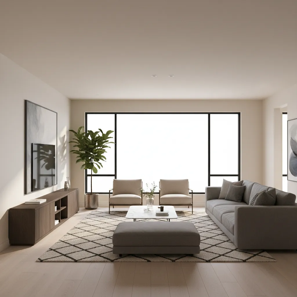 3D home interior visualization generated from blueprint design software