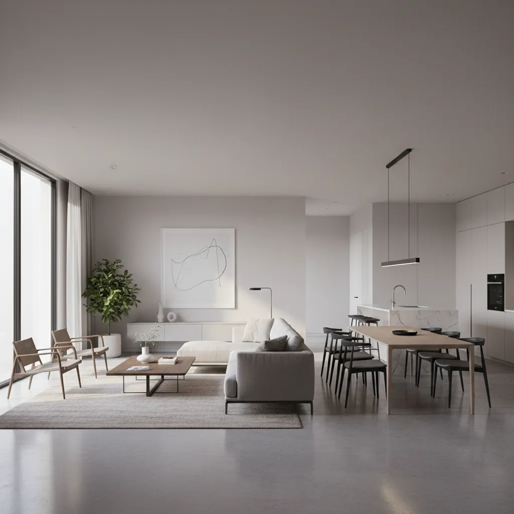 3D visualization of a house interior before construction