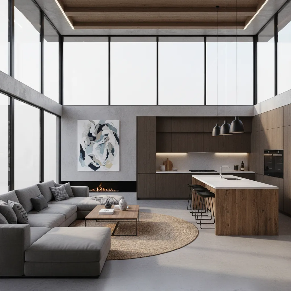 Visualización 3D de una casa moderna generada con software de diseño