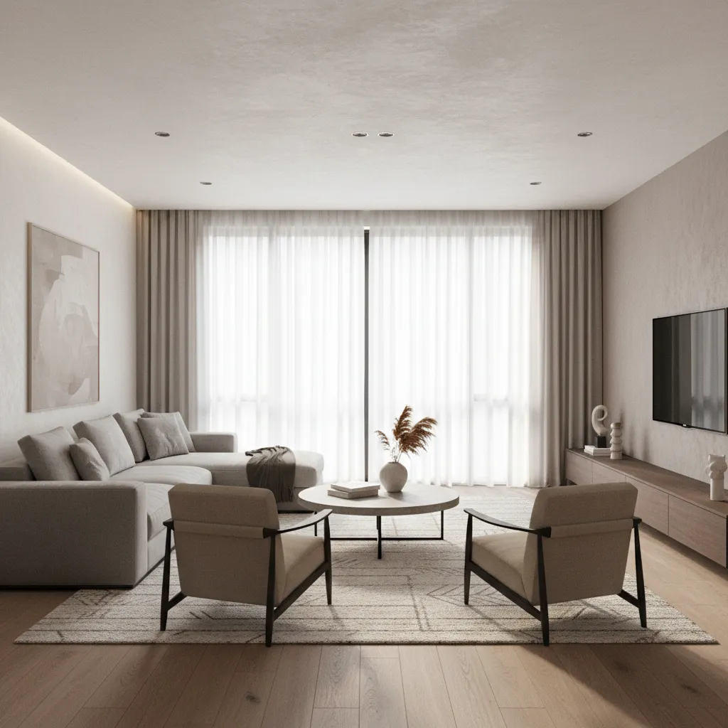 3D visualization of a living room created with home design software
