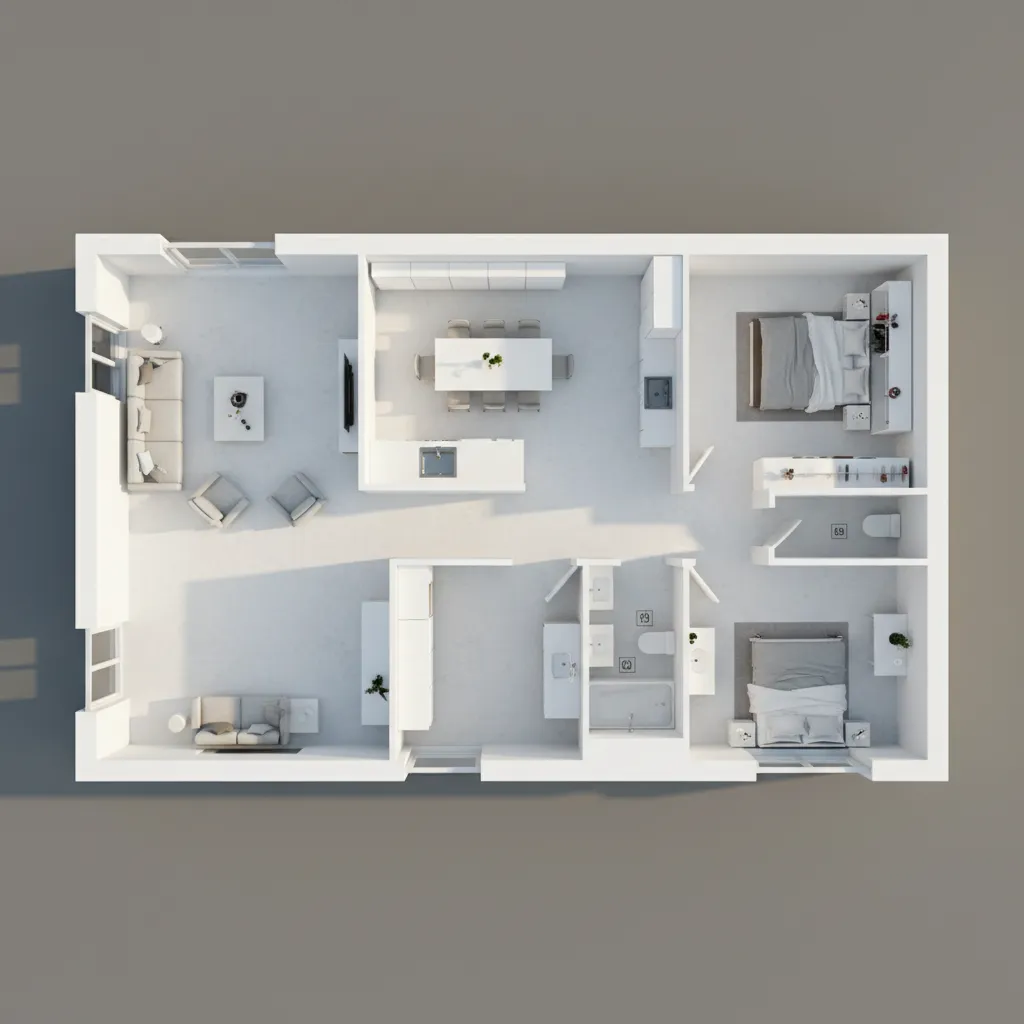 Bố trí mặt bằng nhà trong môi trường thiết kế 3D