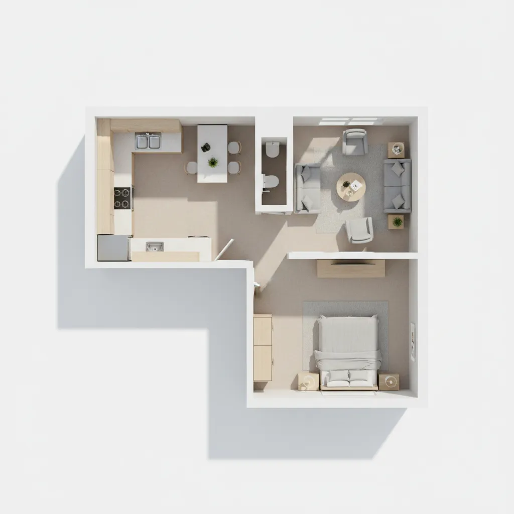 3D floor plan layout created in home design software