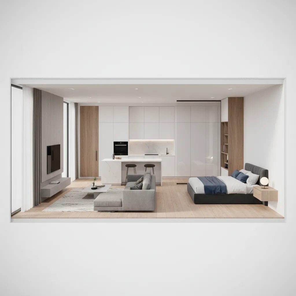 Visualización 3D de la distribución interior de una vivienda