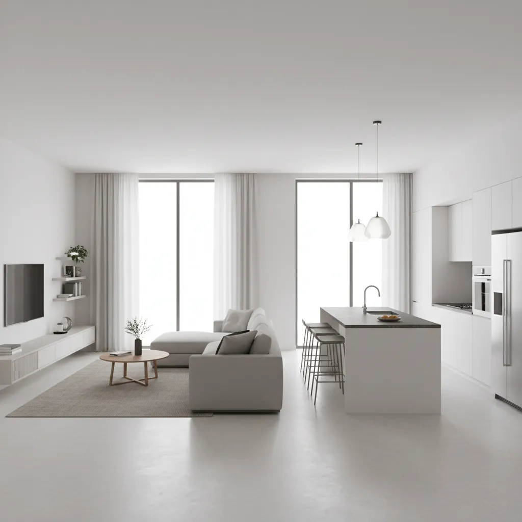 3D visualization of a house layout generated from floor plan design software