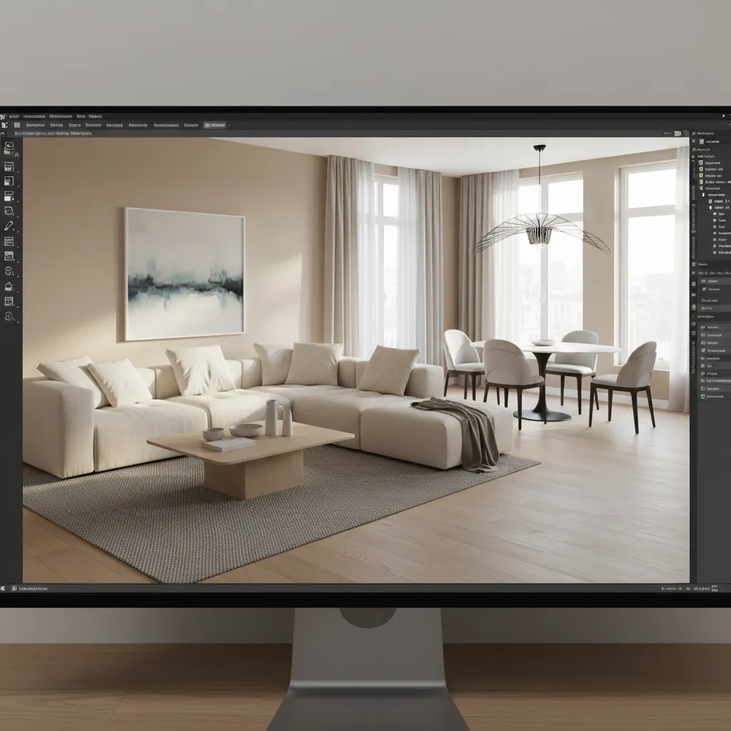 3D residential interior layout visualization created with home planning software