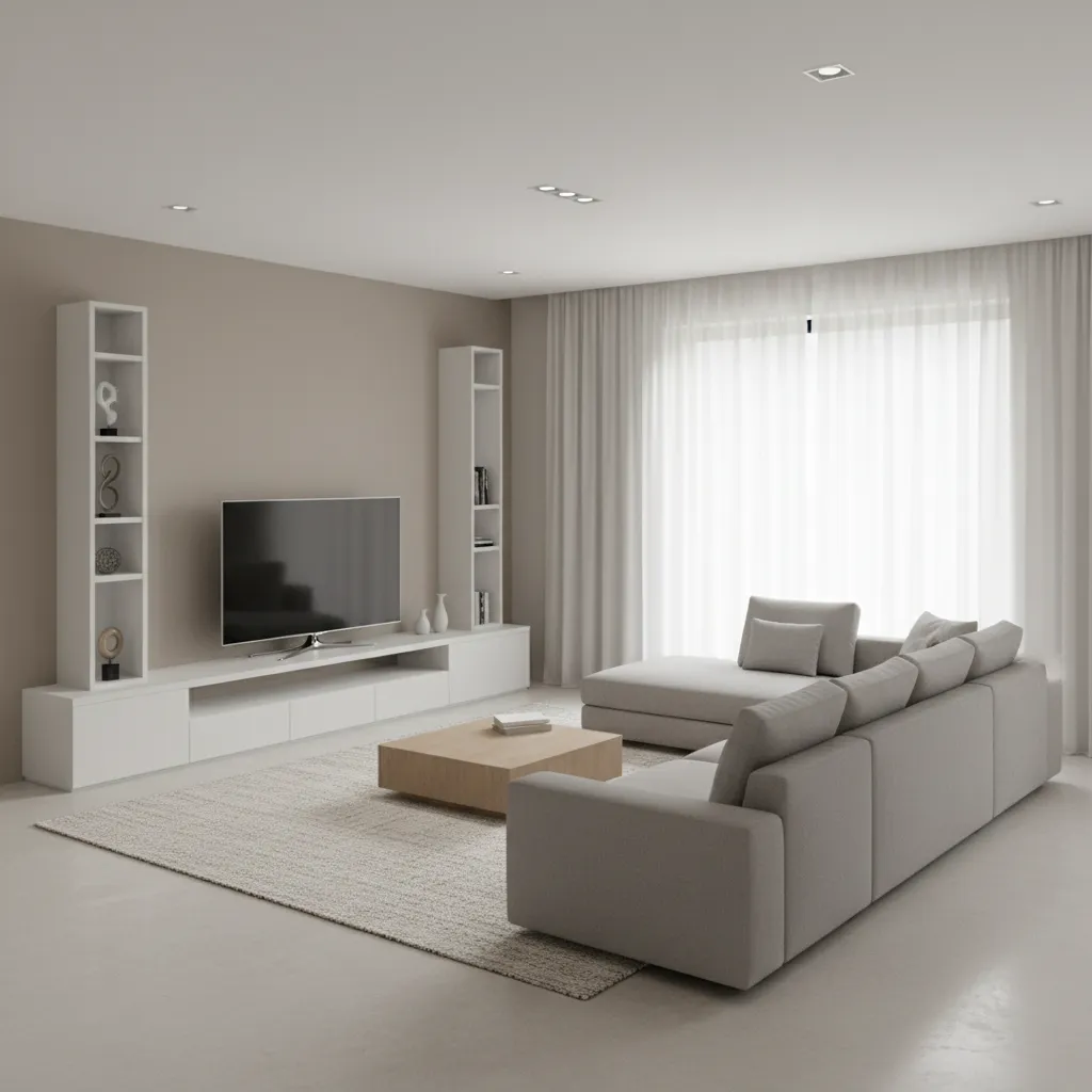 3D visualization of living room layout created with home design software