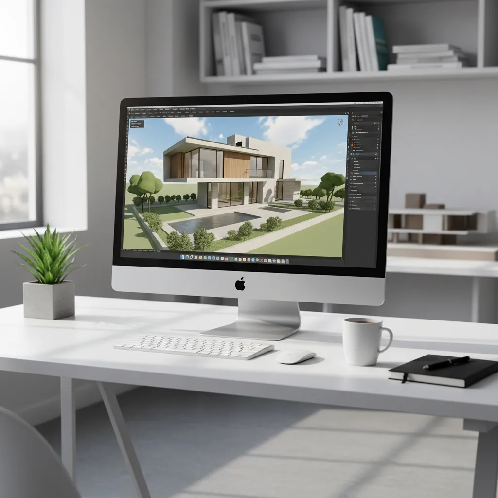 3D house model rendering on Mac design software