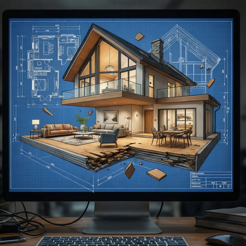 Model rumah tiga dimensi dari denah