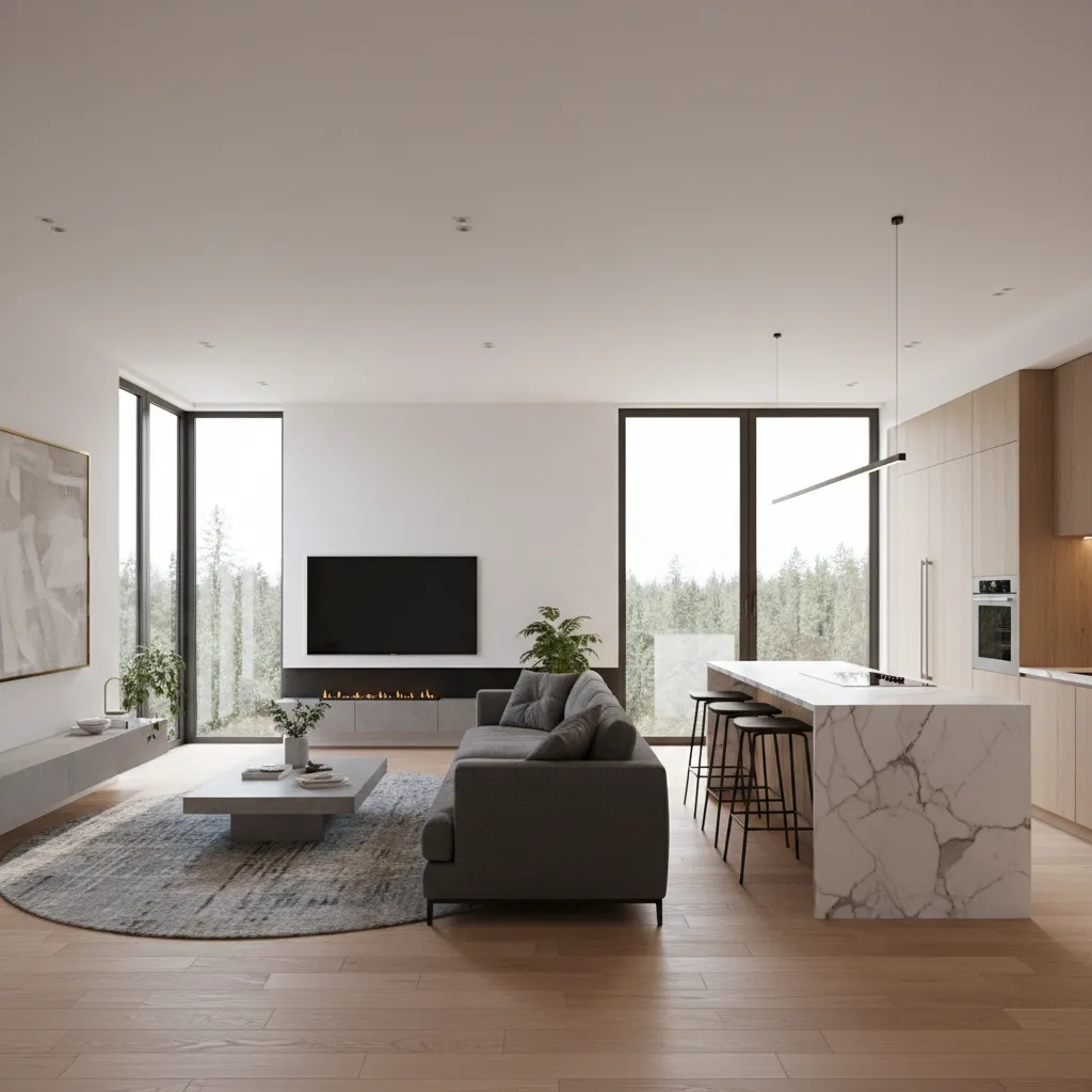 Render 3D realista de una casa moderna
