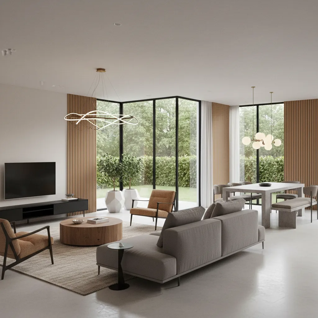 Render 3D de una vivienda moderna en proceso de diseño