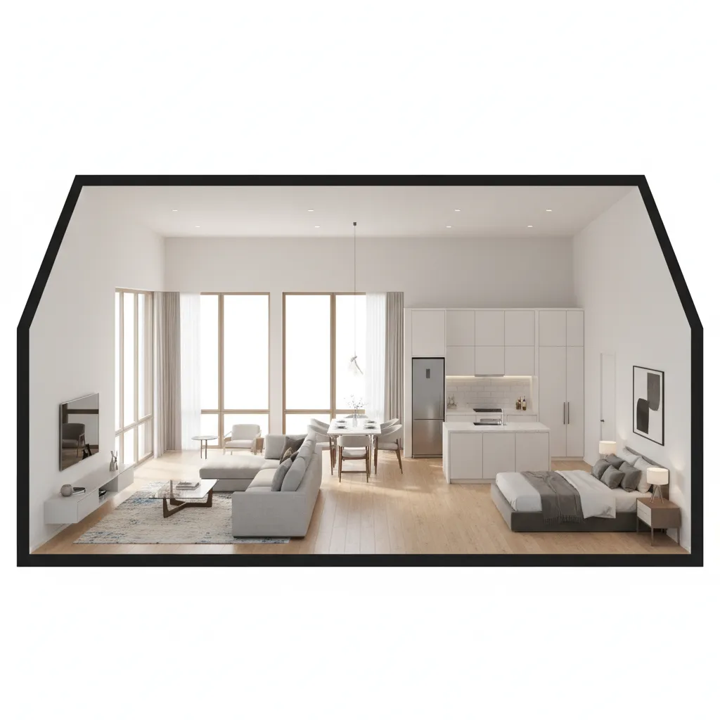 Visualización 3D de un plano de casa generado digitalmente