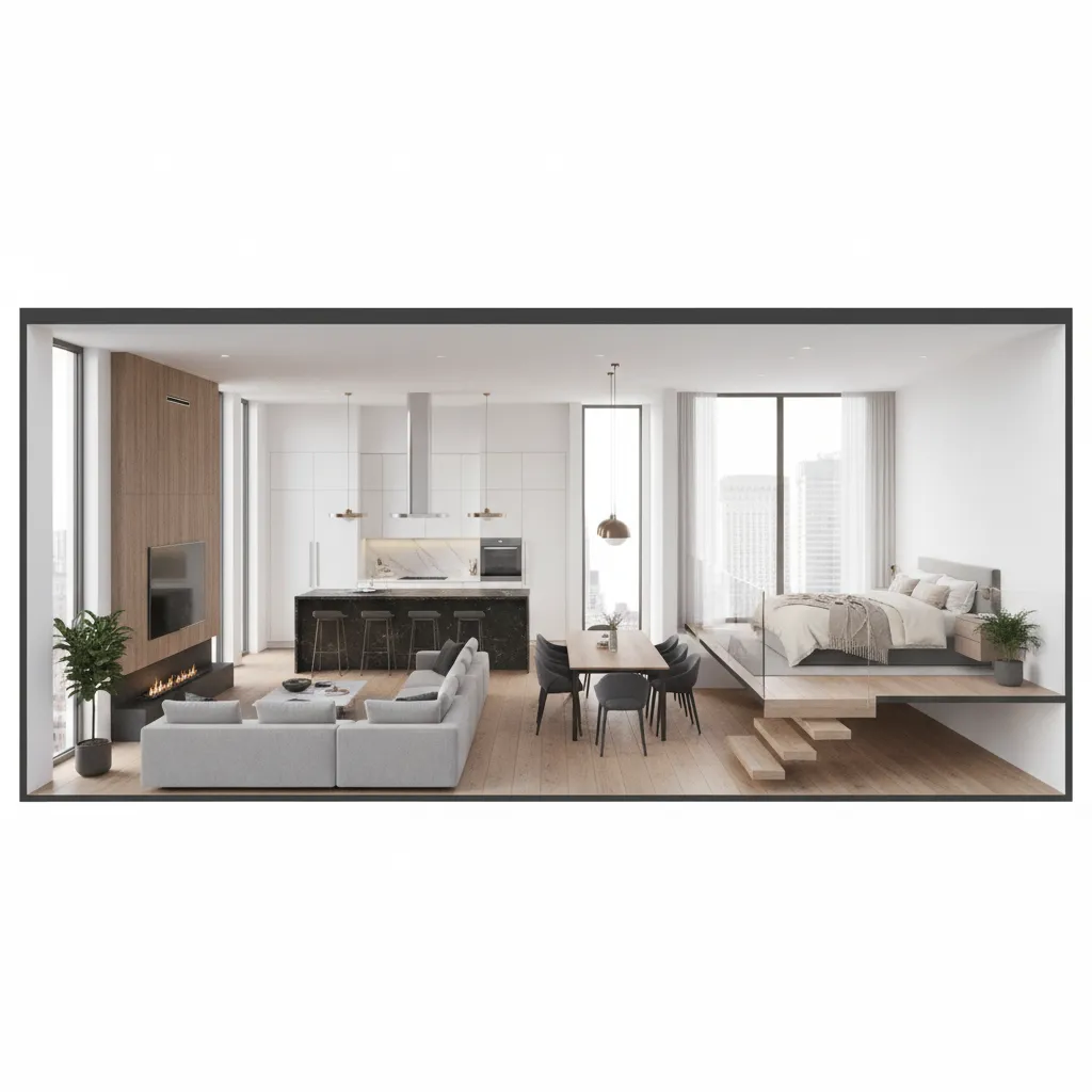 Visualización 3D de la distribución interior de una casa