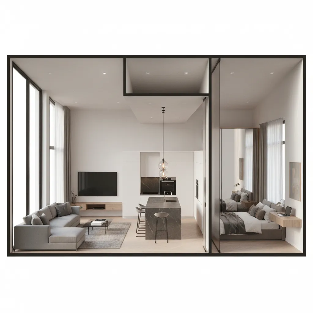 Visualización 3D de la distribución interior de una casa