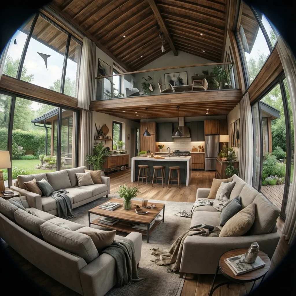 Visualización 3D de una casa creada con software de diseño