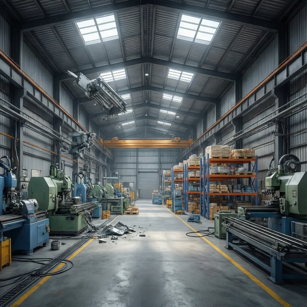 Mô hình 3D nhà xưởng công nghiệp hiện đại