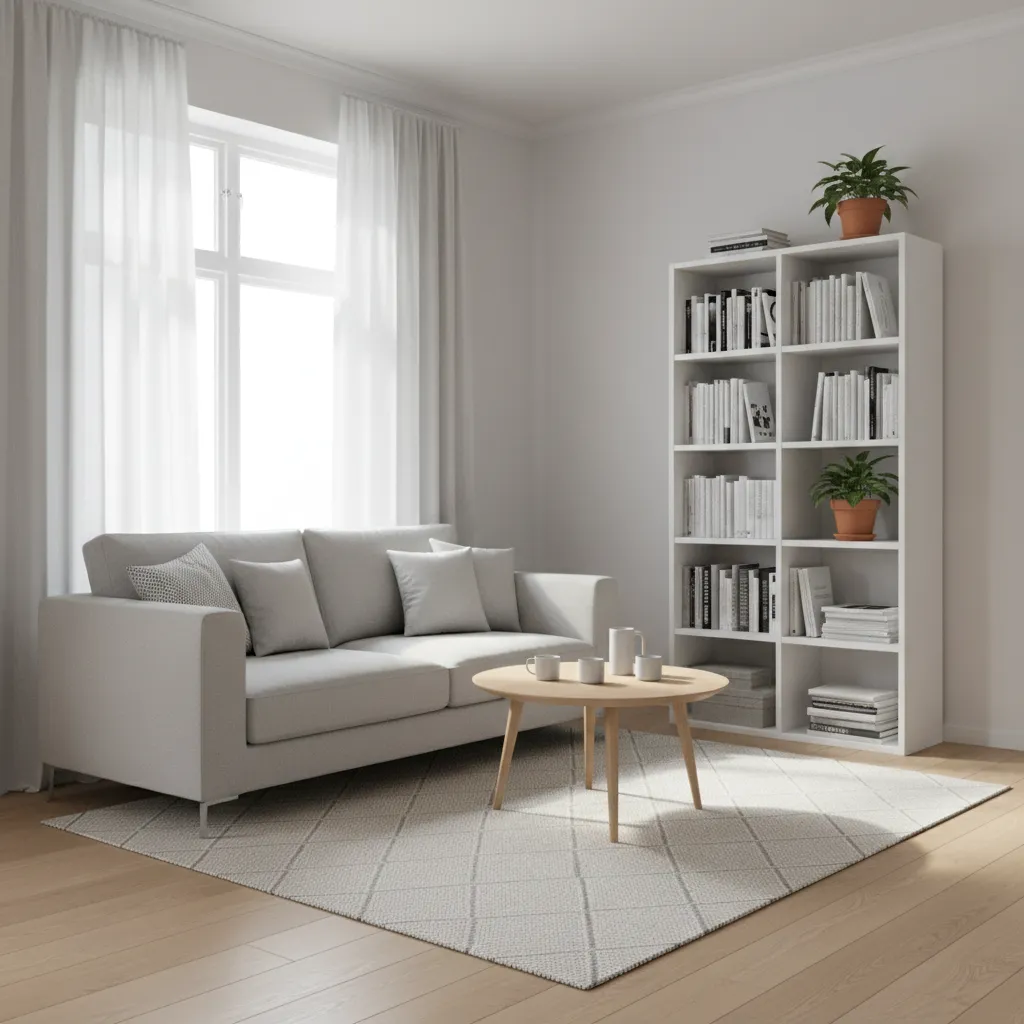 3D interior design tool showing furniture placement in a small apartment living room