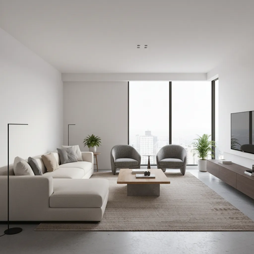 Realistic 3D living room interior render created with home design software