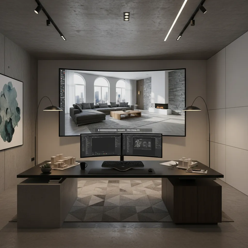 Visualización 3D de un proyecto de interiorismo en proceso
