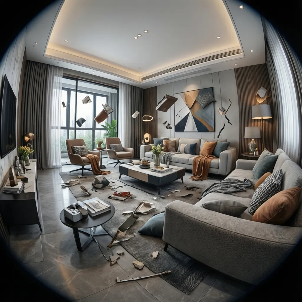 Visualización 3D de un diseño interior de vivienda