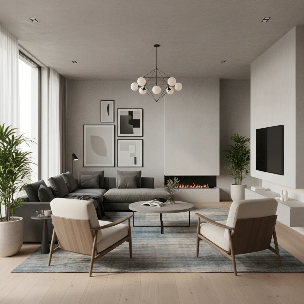 Renderizado 3D de diseño interior de un apartamento