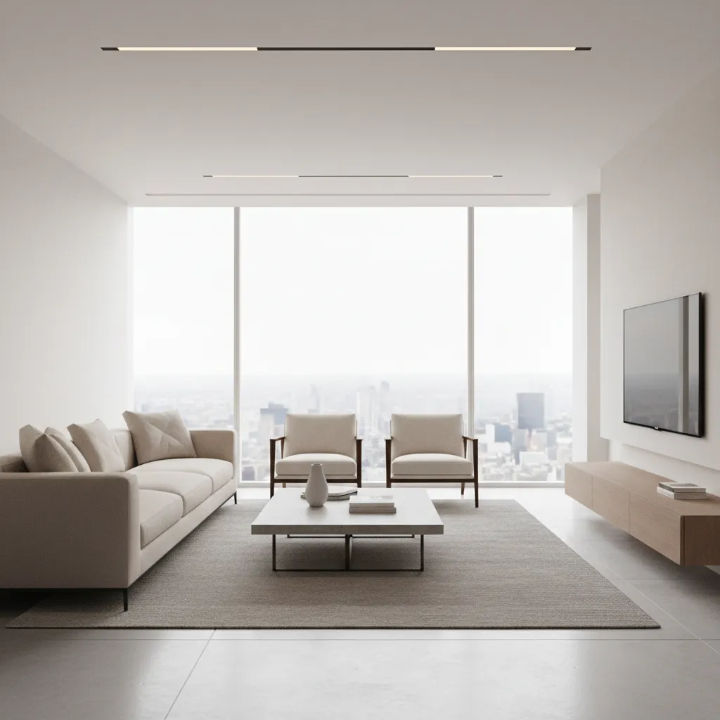 3D interior design visualization of modern living room created with design software