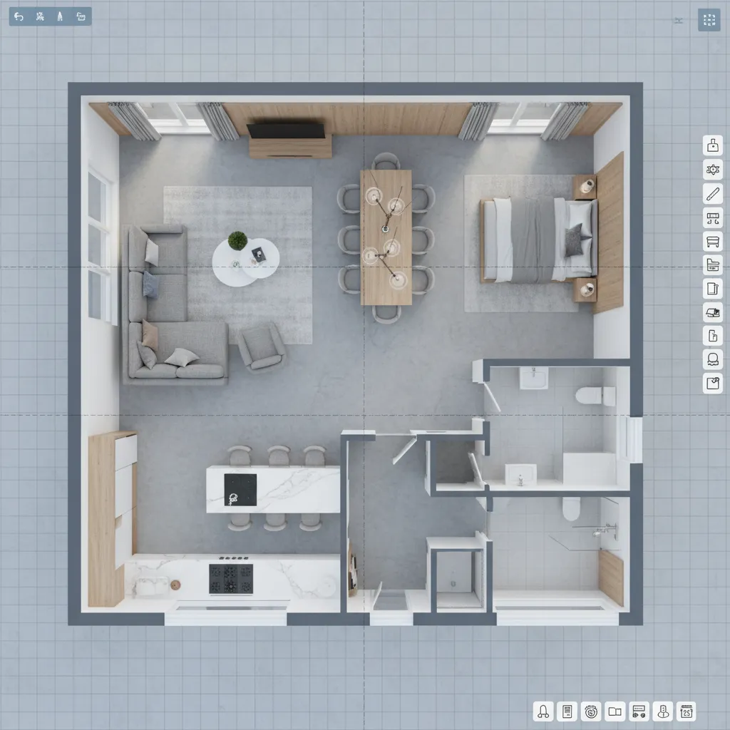 Planificación de distribución interior en modelo 3D de una vivienda