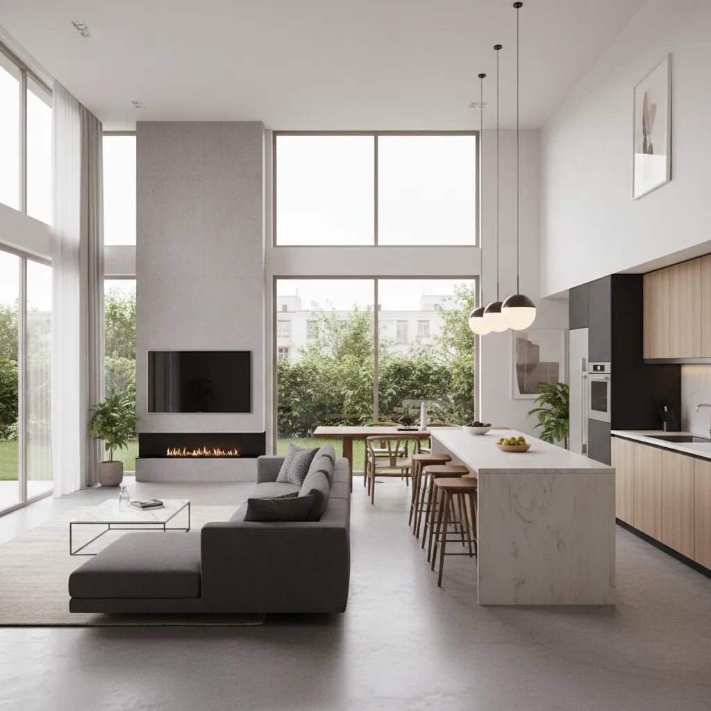Render 3D realista generado a partir de un plano de planta