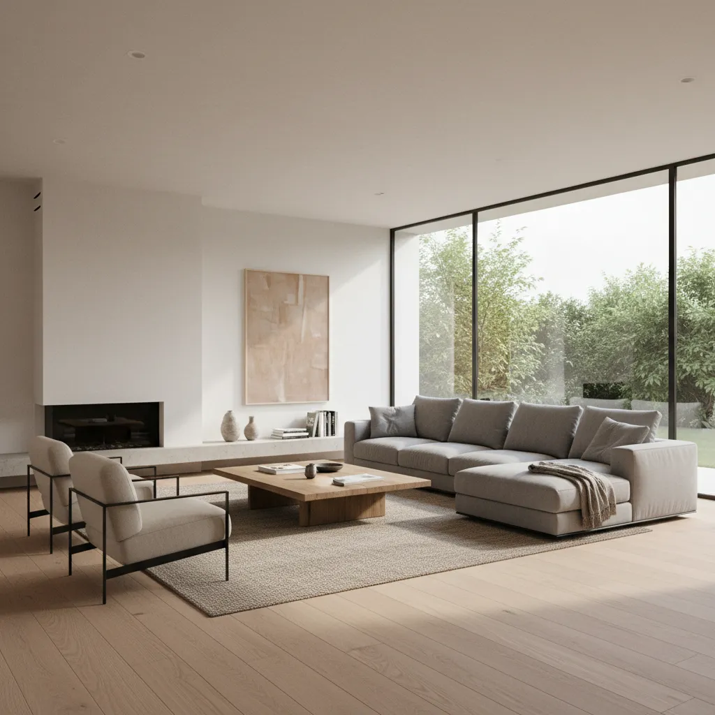 Visualización 3D de una sala de estar creada con software de diseño interior