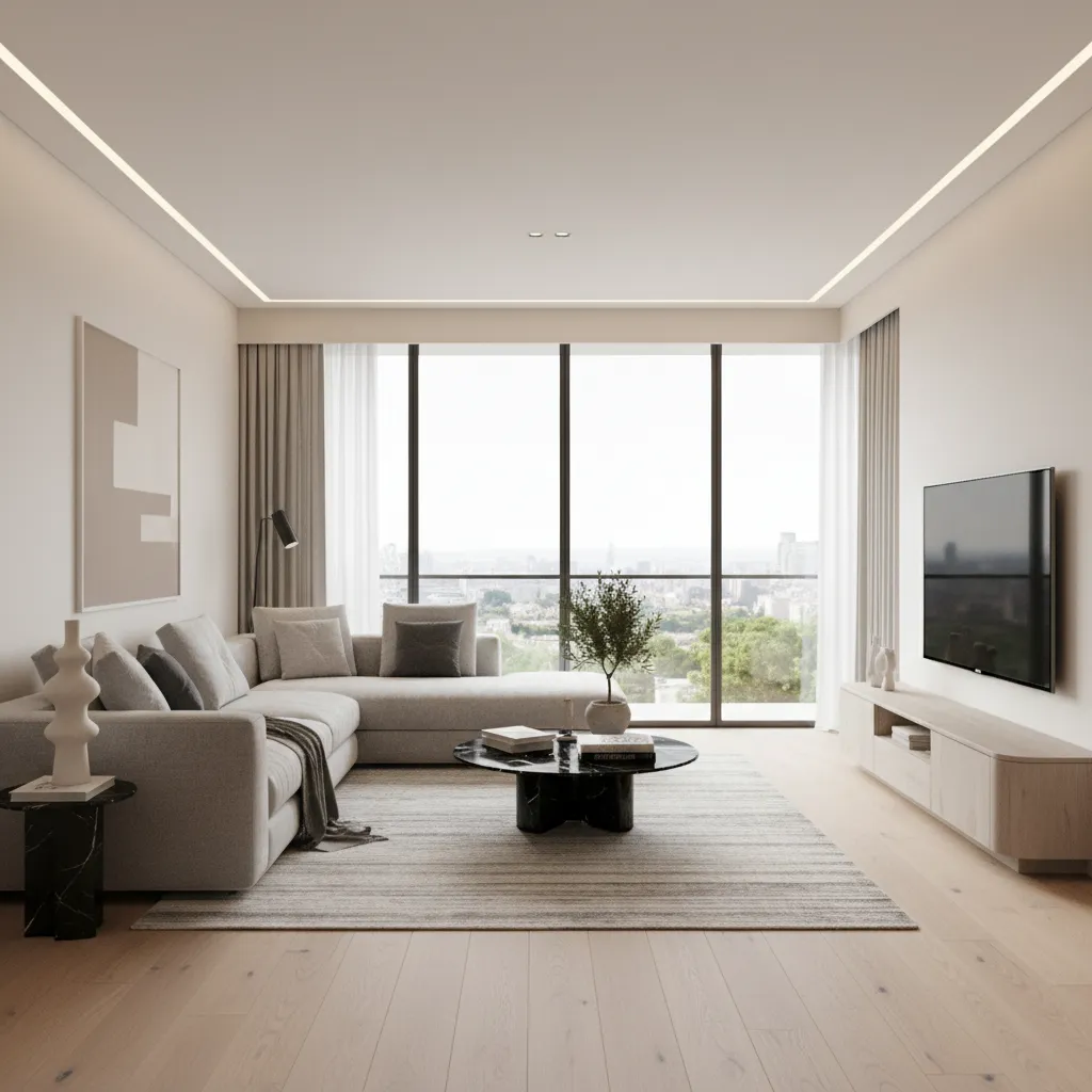 Visualización 3D realista de una habitación diseñada digitalmente