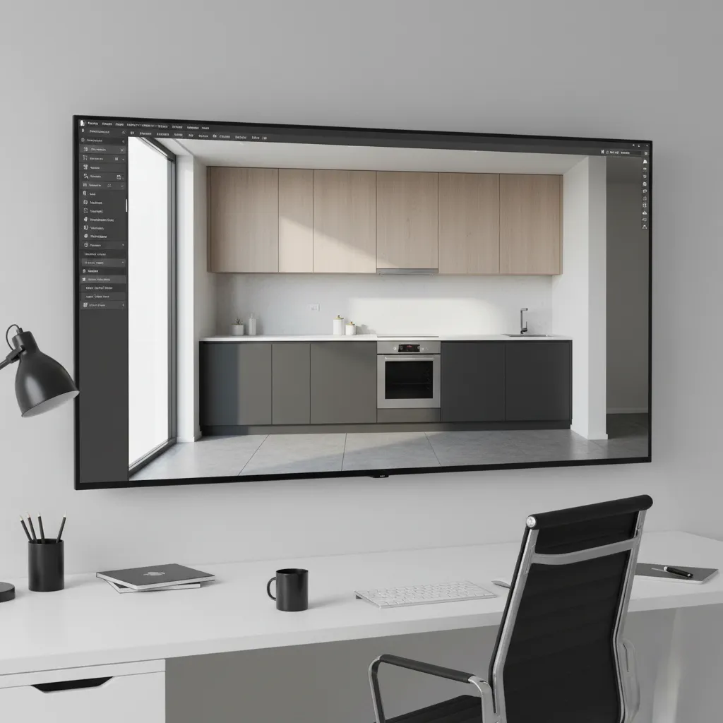 3d kitchen design visualization before construction