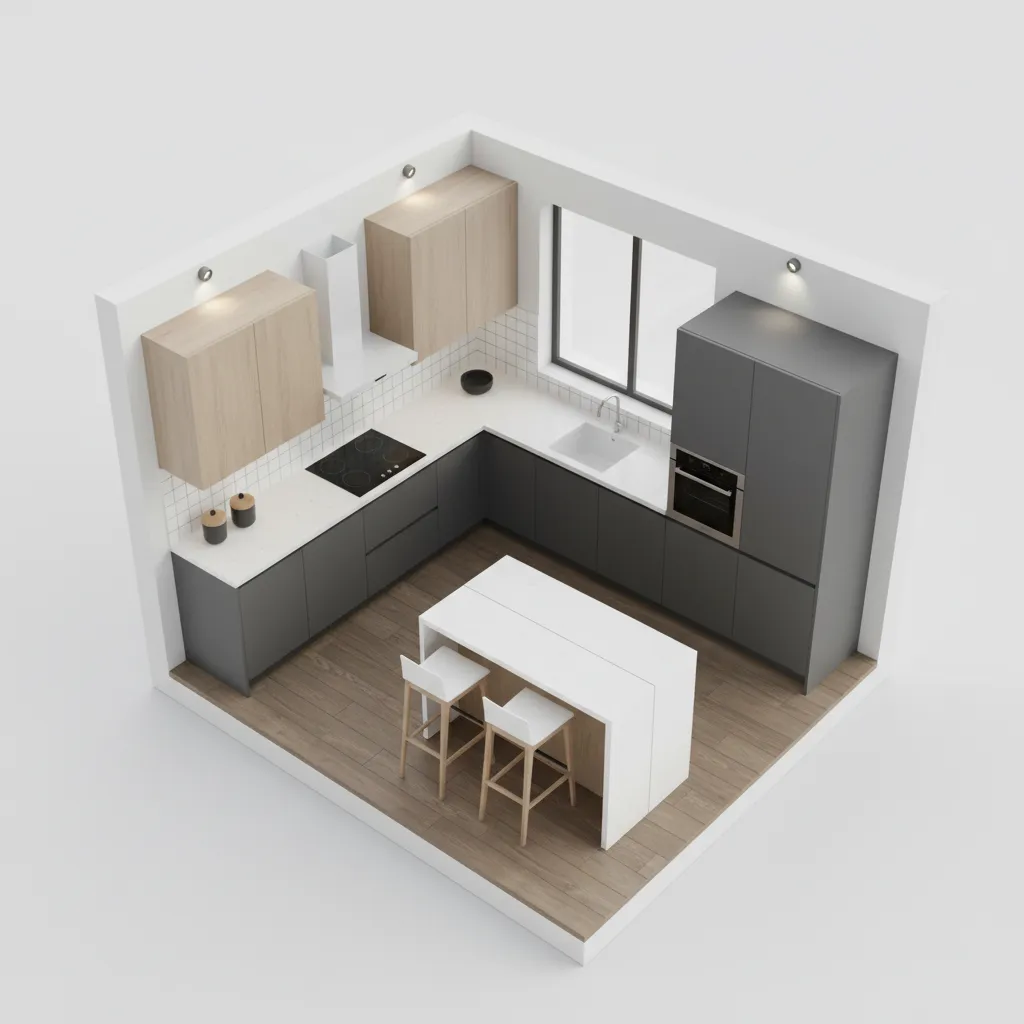 3D kitchen cabinet design planning visualization