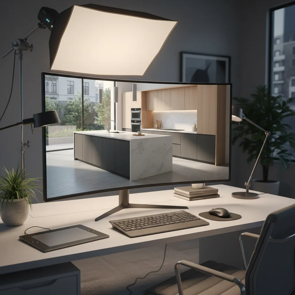 3D visualization of a 10x10 kitchen remodel design preview