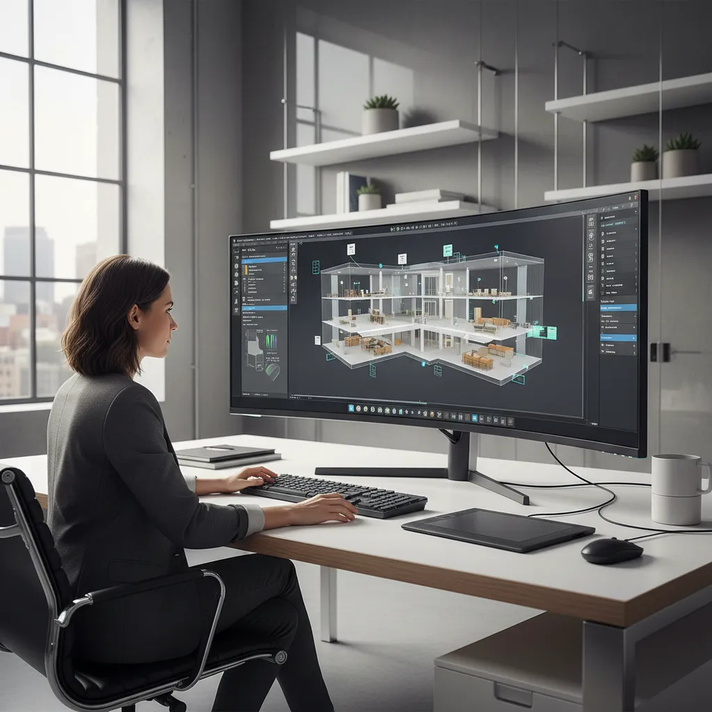3d layout planning screen showing spatial design concepts