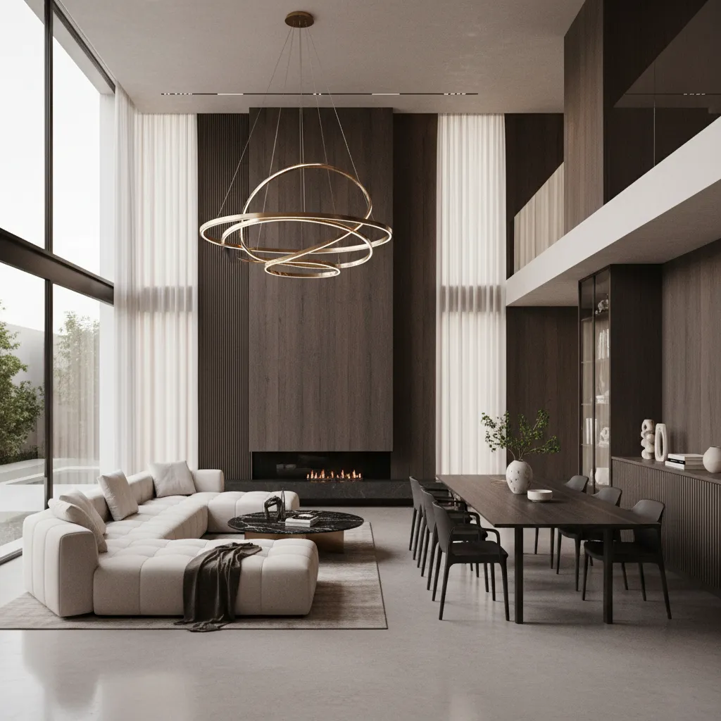 Render 3D realista de una casa de lujo moderna