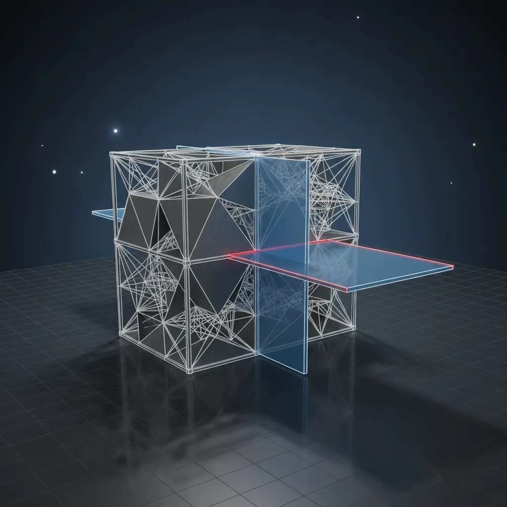 3D mesh model with cutting plane intersecting the object
