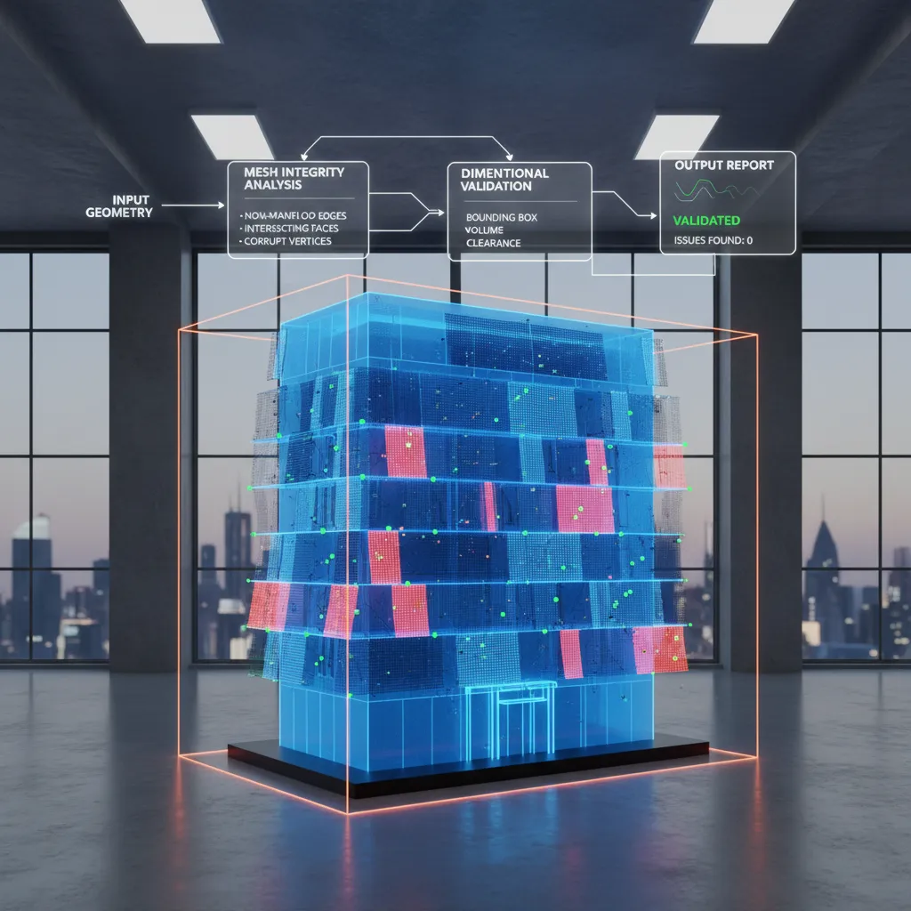 Visualization of automated geometry validation checks for 3D model conversion