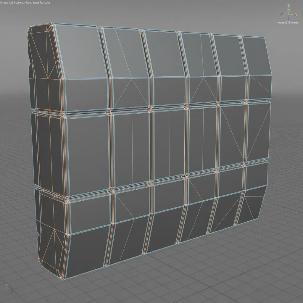 3D model showing natural seams where mesh can be separated safely