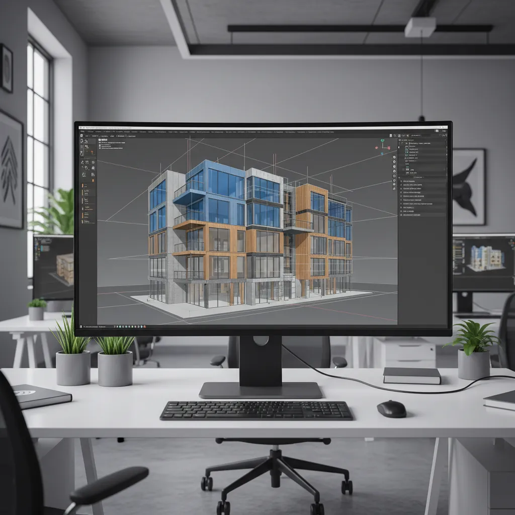 3D modeling software interface showing a complex model divided into multiple parts