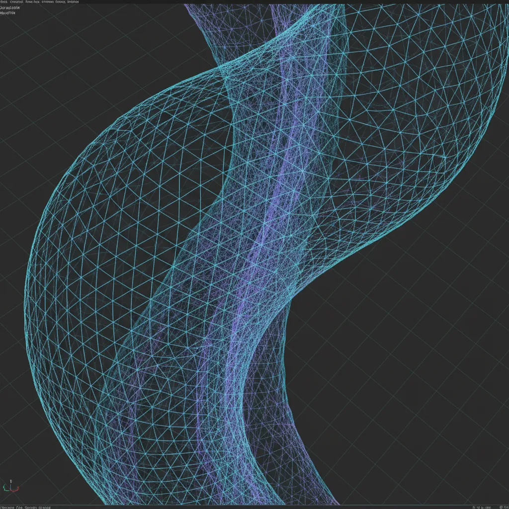 wireframe structure of a 3D model showing vertices edges and faces