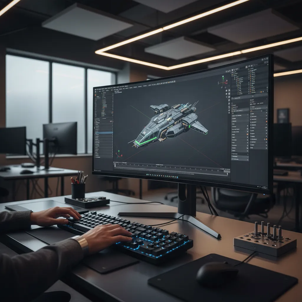 3D modeling interface showing keyboard shortcut workflow