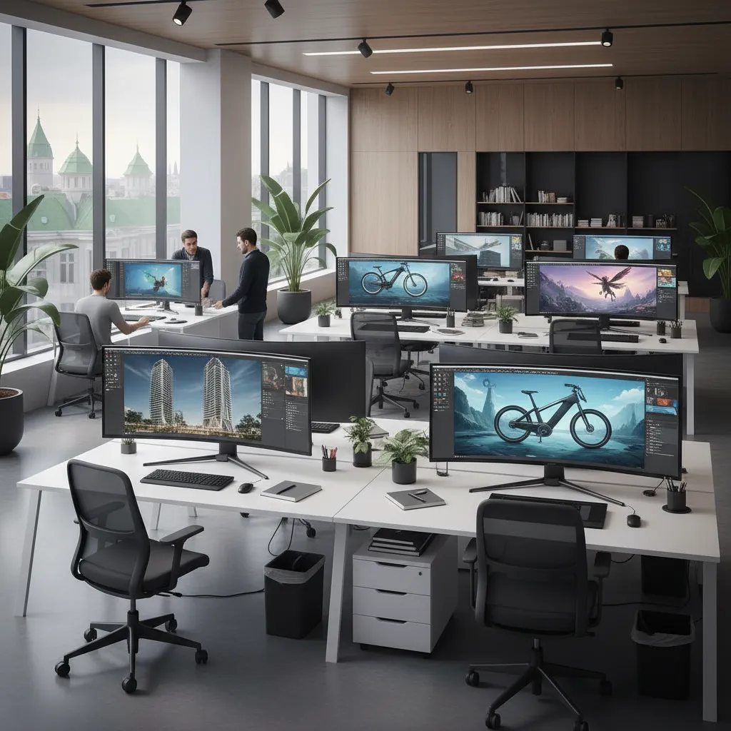 Different types of creators using 3D modeling for architecture design and animation