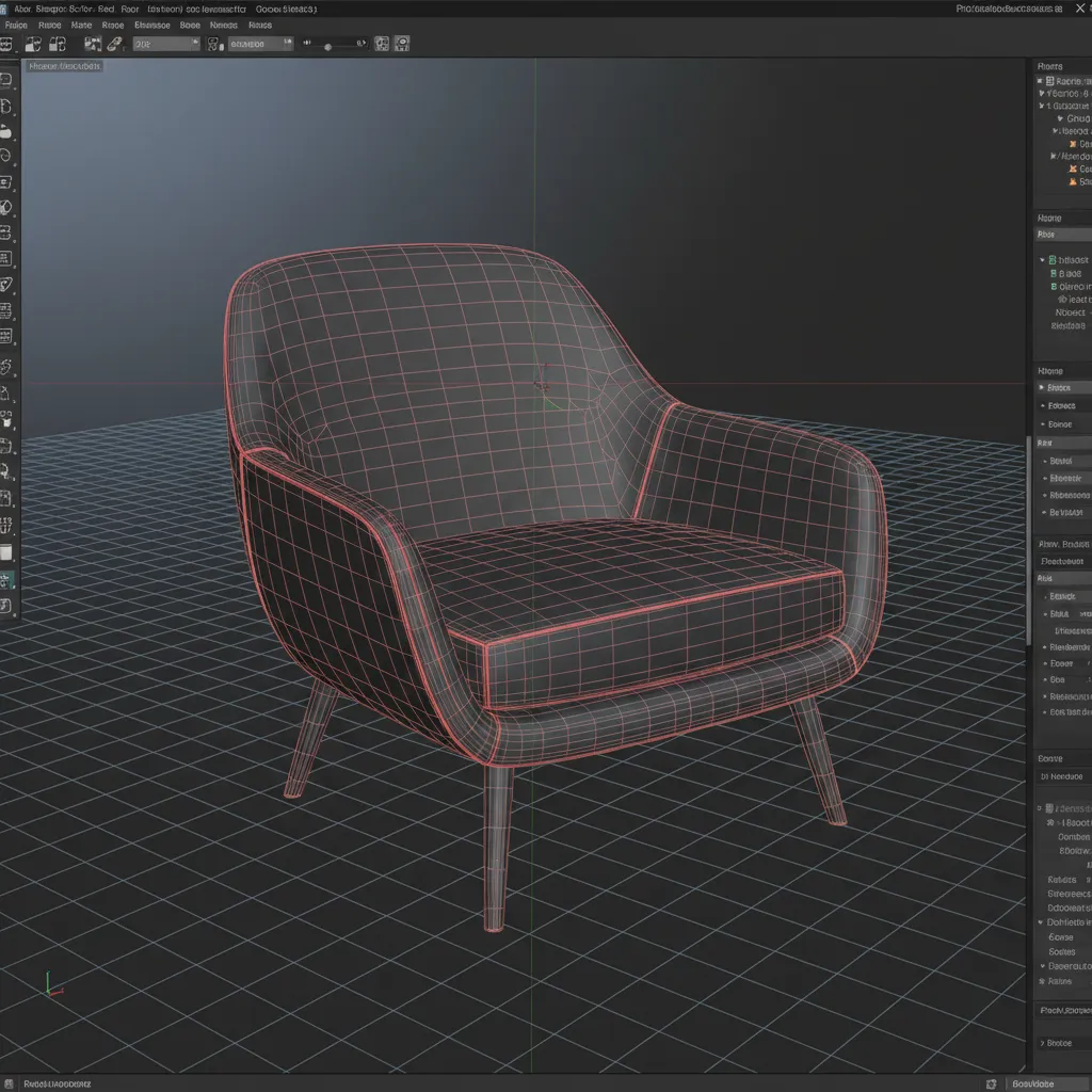 close-up of detailed 3D topology mesh during modeling process
