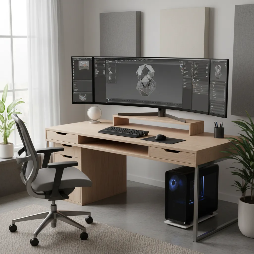 3D modeling workspace with software interface and 3D object being created