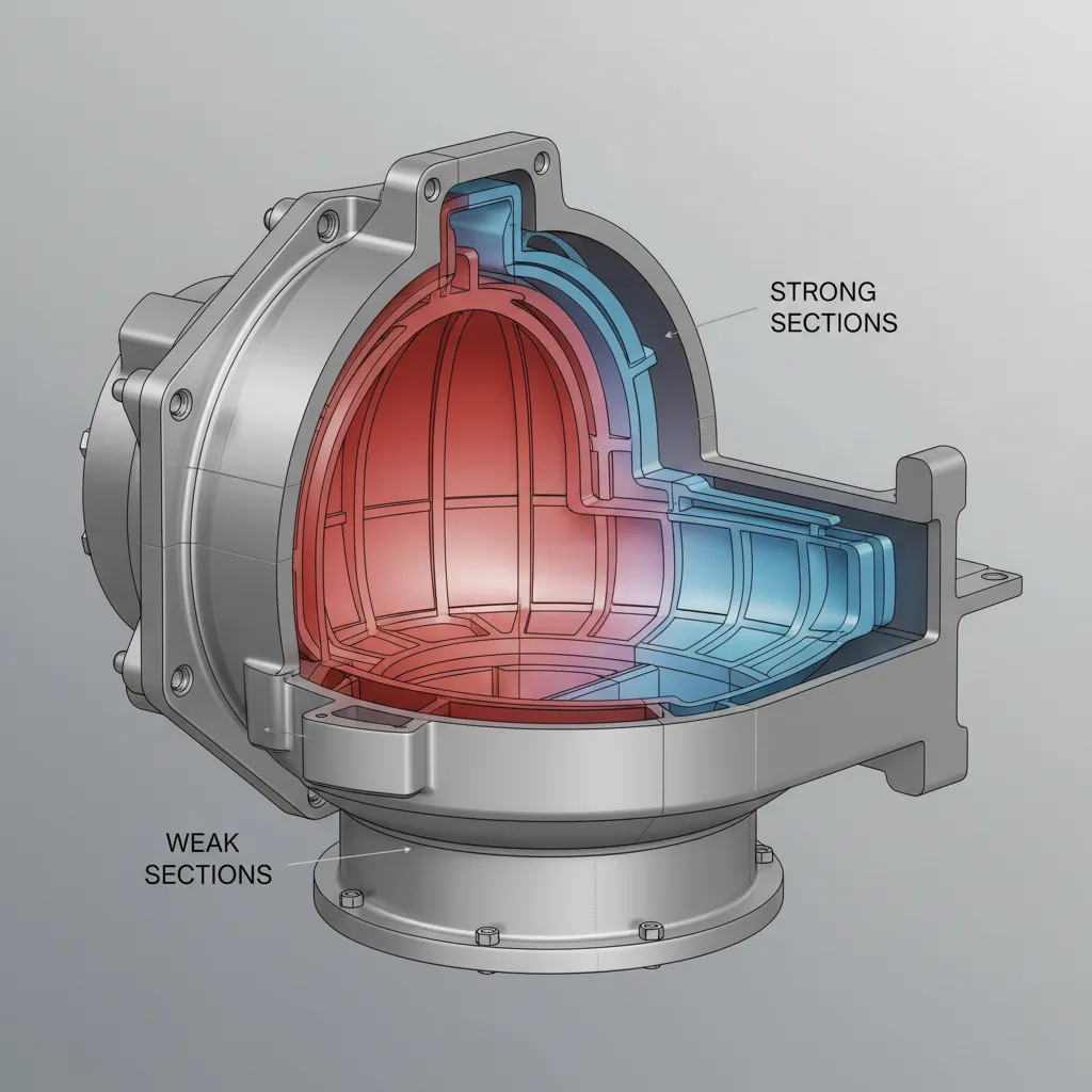 3D printing wall thickness diagram showing strong and weak structures