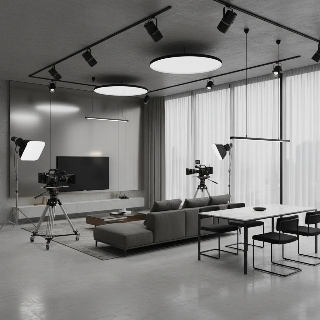3D interior scene showing lighting and rendering debug process